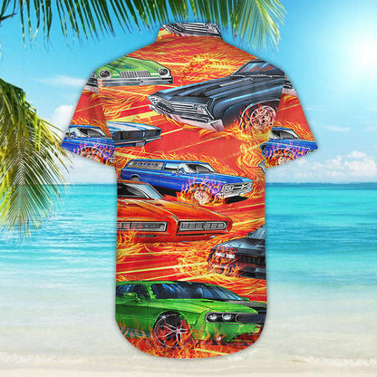 Car On Fire - Hawaiian Shirt-Hawaiian Shirt Gift, Christmas Gift