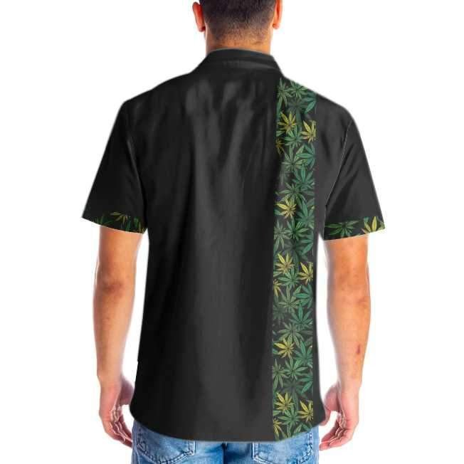 Black Background Retro Cannabis Marijuana Design Hawaiian Shirt, Hawaiian For Gift