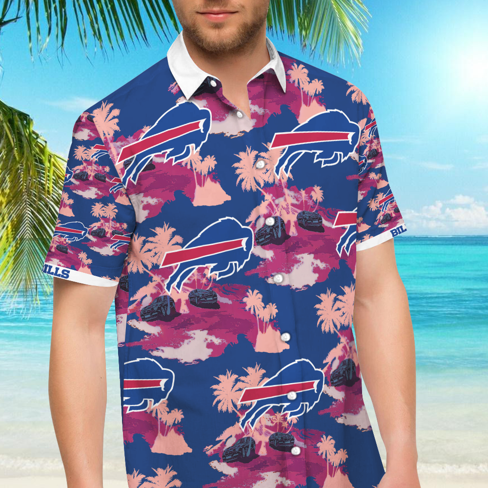 Buffalo Bills Hawaiian Button-Up Shirt,Hawaiian Shirt Gift, Christmas Gift