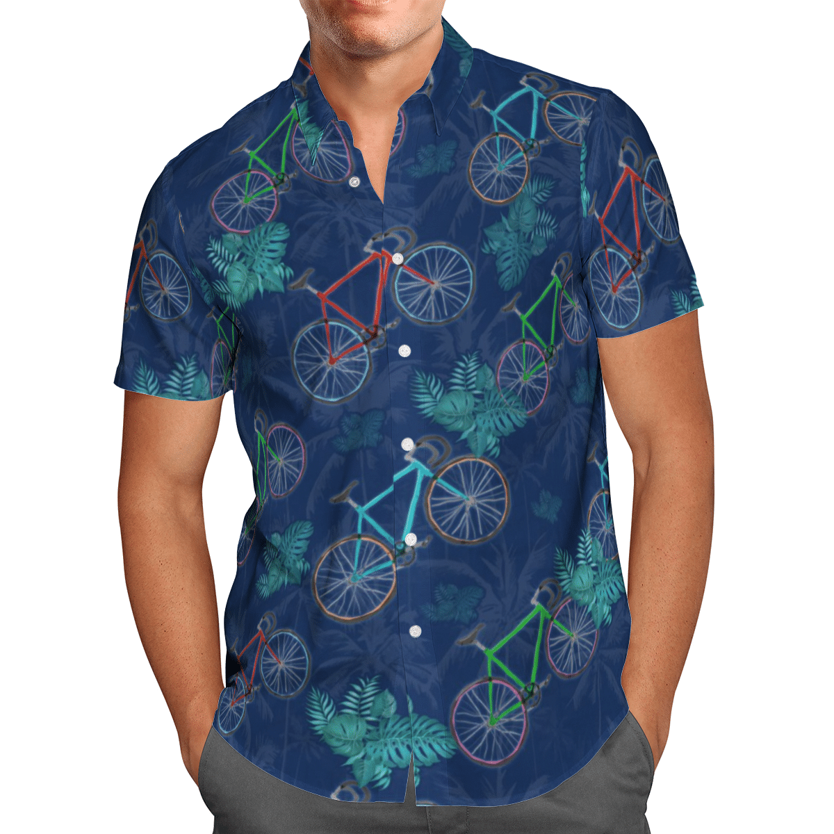CYCLING TROPICAL HAWAIIAN SHIRT, Hwaiian For Gift
