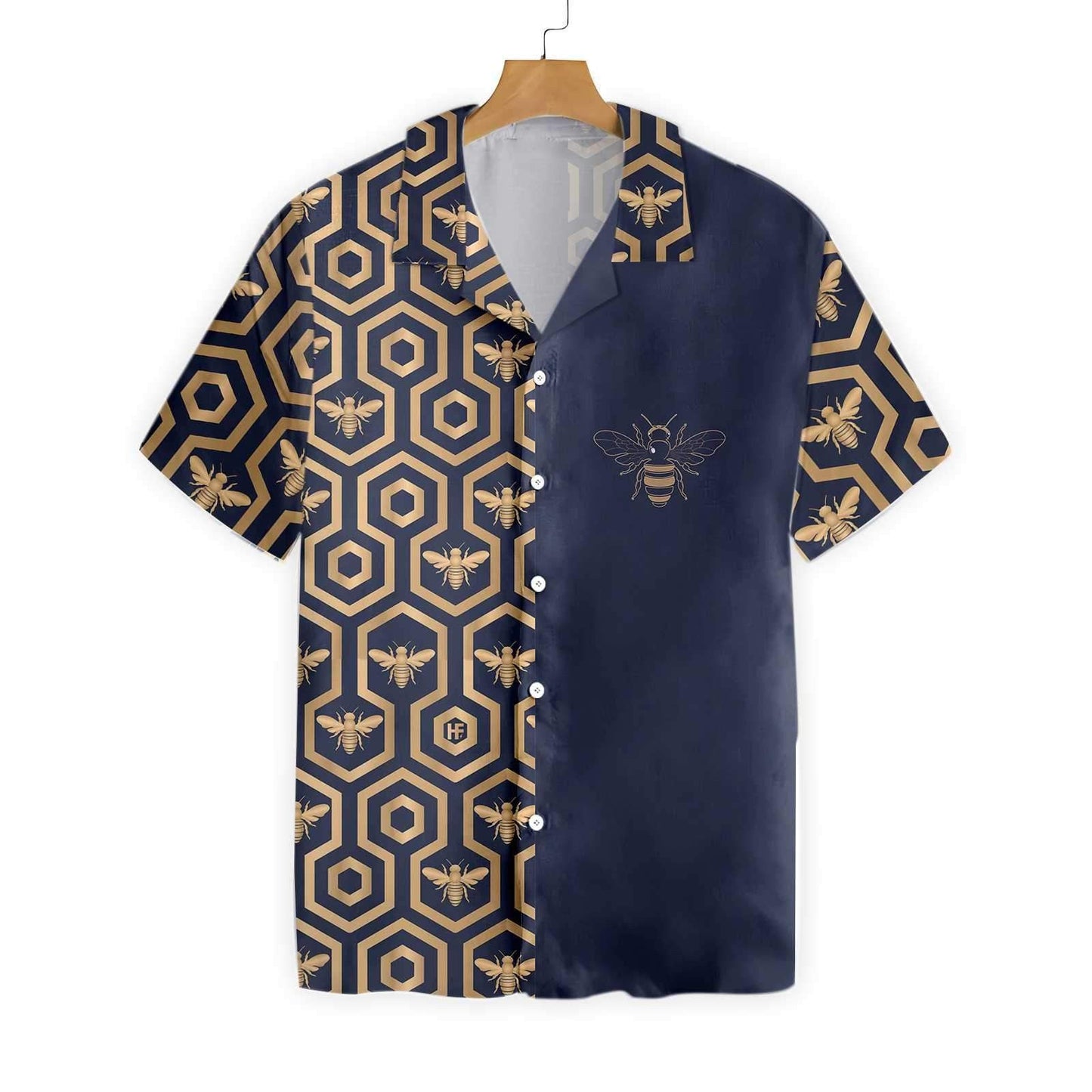 Dearadh Heicseagán Clasaiceach Hive Bee Hive Léine Haváís, haváís le haghaidh bronntanais