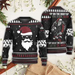 Christmas Santa Up On The Rooftop Click Click Click Santa Claus Ugly Christmas Sweater, Christmas Gift, Gift Christmas 2024