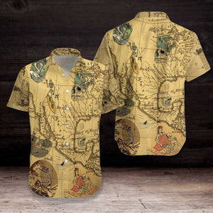 Skeleton Surfing Beautiful Vintage Style Hawaiian Shirt,Hawaiian Shirt Gift, Christmas Gift