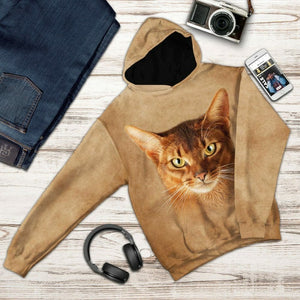 3D Abyssinian Cat Tshirt Hoodie Apparel