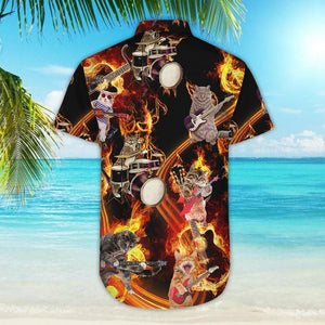 Cat Themed Hawaiian Shirt - Cats Play Musical Instruments Hawaiian Shirt - Good Presents For Cat Lovers_Hawaiian Shirt Gift, Christmas Gift