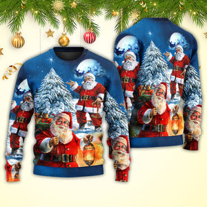 Christmas Santa Claus Story Nights Christmas Is Coming Painting Style Ugly Christmas Sweater, Christmas Gift, Gift Christmas 2024