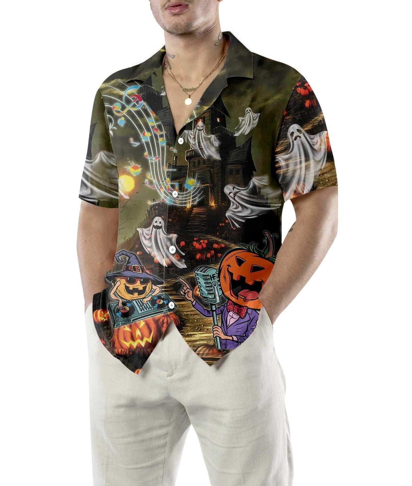 Music Night Halloween Hawaiian Shirt, Halloween Shirt For Men And Women,Hawaiian Shirt Gift, Christmas Gift