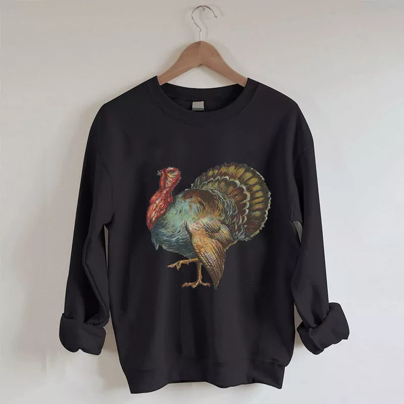 Vintage Thanksgiving Turkey Sweatshirt, Christmas Shirt, Christmas Sweatshirt Cute, Christmas Winter Sweatshirt