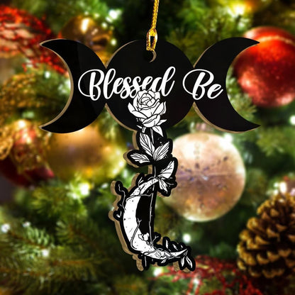 Blessed Be Moon Rose V2 Wicca Ornament, Christmas Ornament Gift, Christmas Gift, Christmas Decoration