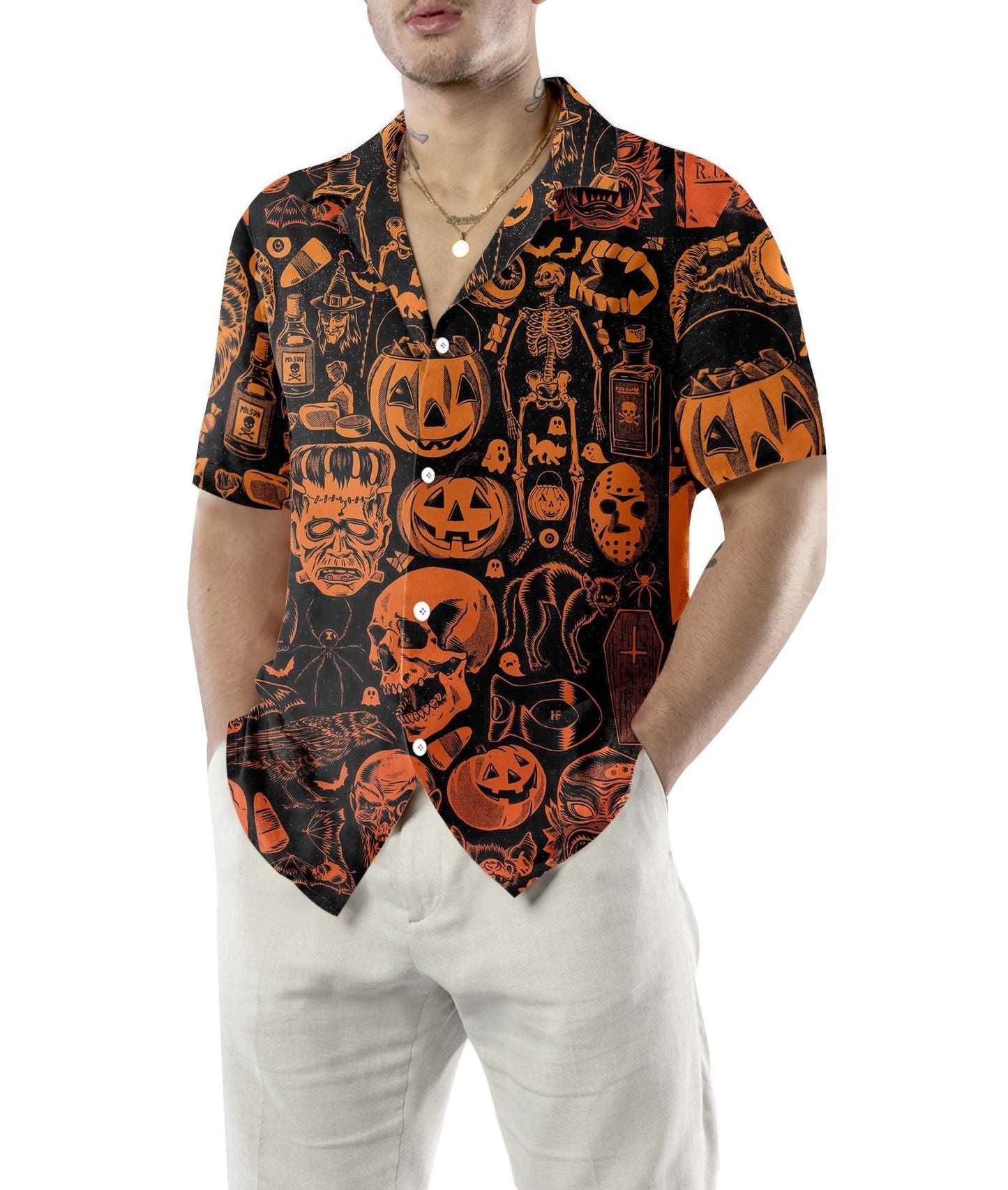 Scary Halloween Monsters Halloween Hawaiian Shirt, Halloween Shirt For Men And Women,Hawaiian Shirt Gift, Christmas Gift