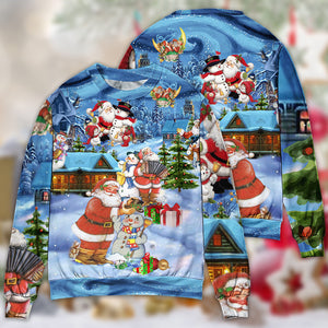 Christmas Santa And Snowman Best Friends Ugly Christmas Sweater, Christmas Gift, Gift Christmas 2024