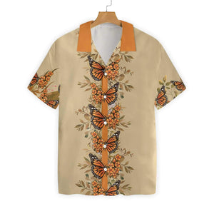 Orange And Yellow Hibiscus Custom Name Hawaiian Shirt,Hawaiian Shirt Gift, Christmas Gift