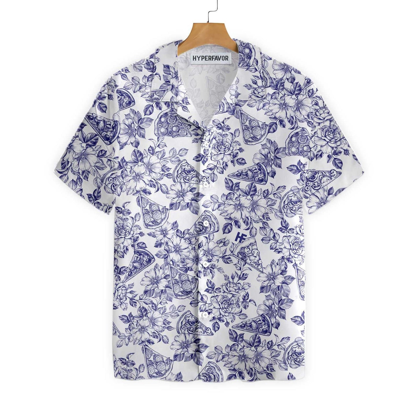 Dearadh Pizza Floral Gorm den Scoth Léine Haváís, Bronntanas Léine Haváí, Bronntanas Nollag