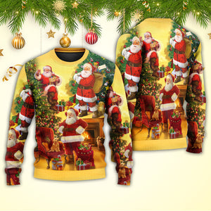 Christmas Santa Claus Story Happy Xmas Art Style Ugly Christmas Sweater, Christmas Gift, Gift Christmas 2024