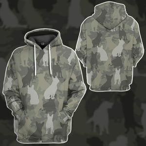 3D French Bulldog Camo Custom Tshirt Hoodie Apparel