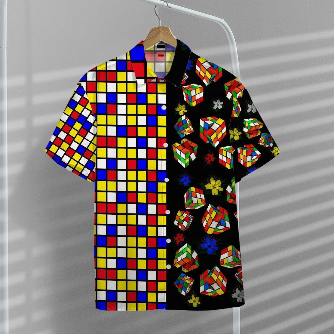 Game Rubik Artistic Background Design Hawaiian Shirt,Hawaiian Shirt Gift, Christmas Gift