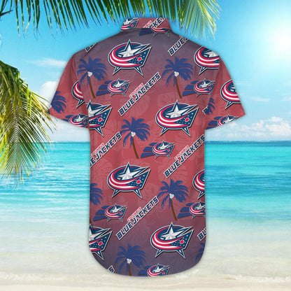Columbus Blue Jackets Ice Hockey Team Aloha Shirt Hawaiian Aloha Shirt Hawaiian Shorts Beach Short Shirt, Hwaiian For Gift