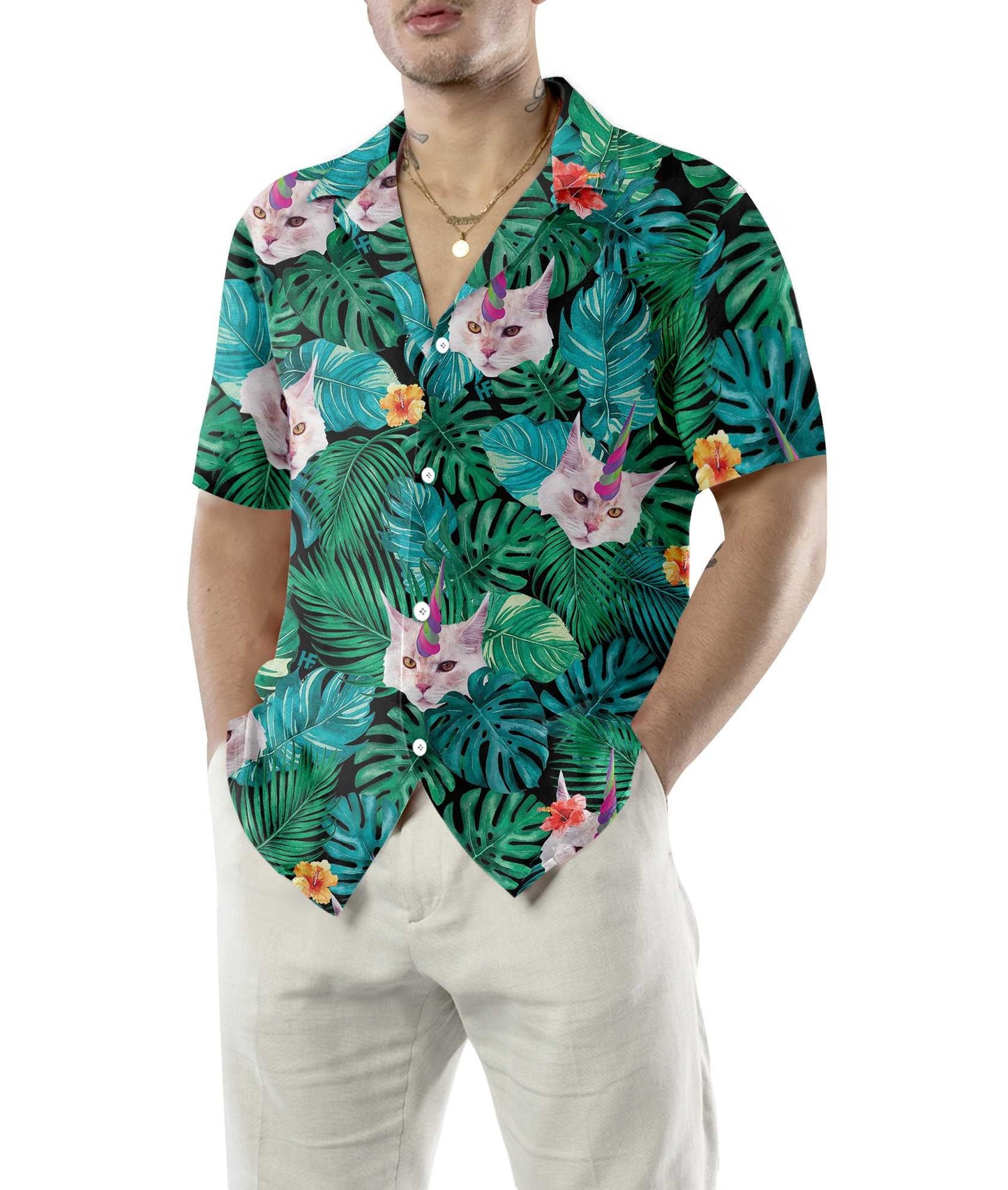 Léine Haváís Cat Unicorn Deep Jungle, Bronntanas Léine Haváise, Bronntanas Nollag