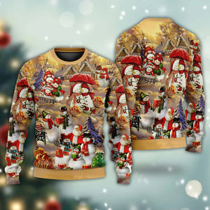 Christmas Snowman Couple Love Xmas Ugly Christmas Sweater, Christmas Gift, Gift Christmas 2024