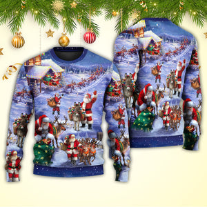 Christmas Santa Claus Story Night Gift For Xmas Painting Style Ugly Christmas Sweater, Christmas Gift, Gift Christmas 2024