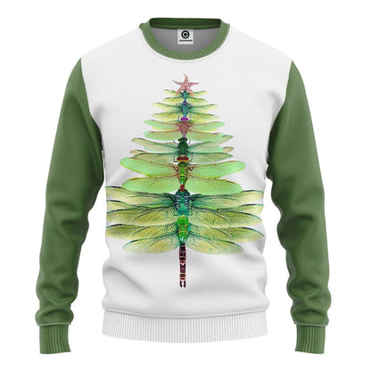 3D Dragonfly Crann Nollag Chustaim Tshirt Hoodie Éadaí