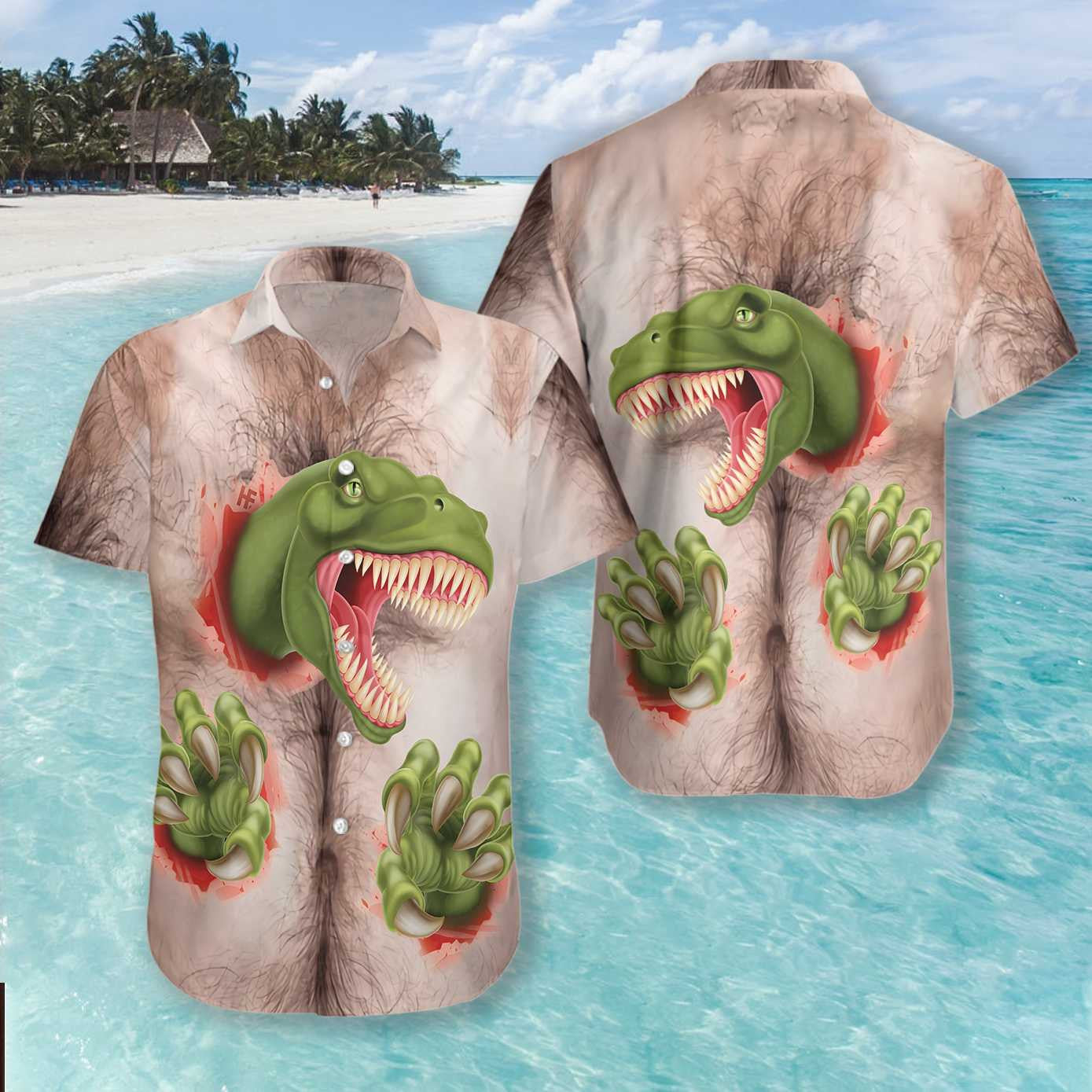 Carnabhóir Ón nDineasár Laistigh Dearadh Uathúil Léine Haváí, Bronntanas Léine Haváís, Bronntanas Nollag