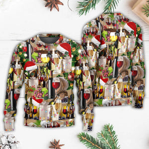 Christmas Wine For A Christmas Night Ugly Christmas Sweater, Christmas Gift, Gift Christmas 2024