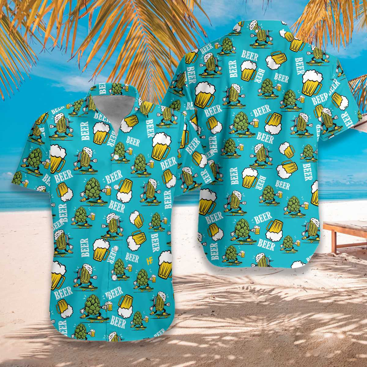 Beoir Greannmhar Ar Deep Sky Blue Design Léine Haváís, Bronntanas Léine Haváís, Bronntanas Nollag