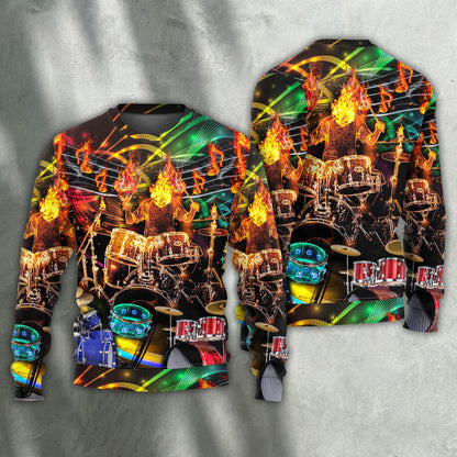 Drum Is My Life Light Colorful Style Ugly Christmas Sweater, Christmas Gift, Gift Christmas 2024