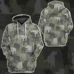 3D Elephants Camo Custom Tshirt Hoodie Apparel