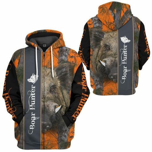 3D Ferocious Boar Hunter Custom Tshirt Hoodie Apparel