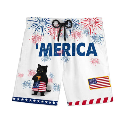 Black Cat Drink Bourbon Design Hawaiian Shirt, Hawaiian For Gift