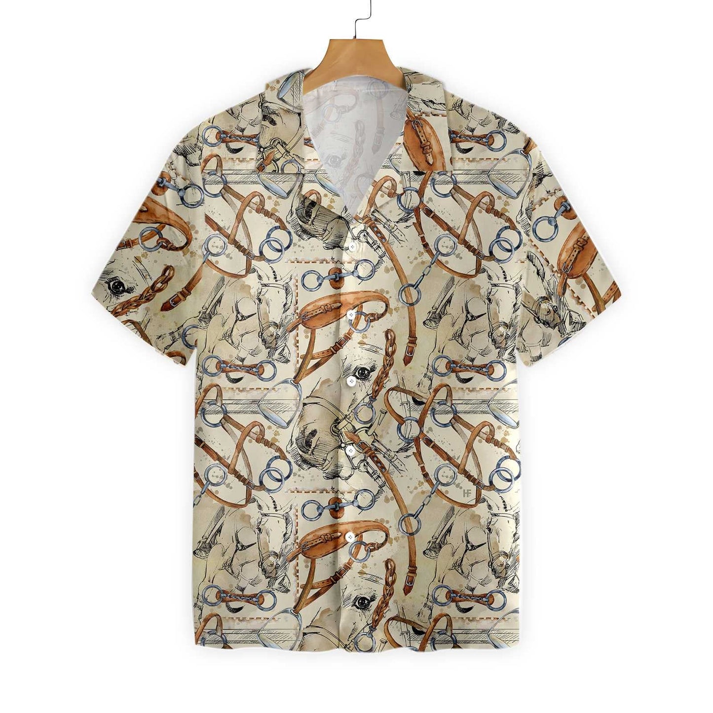 Wild Life Horse Watercolor Design Hawaiian Shirt, Hwaiian For Gift