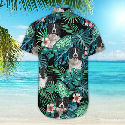 Border Collie Hawaiian Shirt - Border Collie Green Tropical Hawaiian Shirt - Summer Gifts For Men,Hawaiian Shirt Gift, Christmas Gift