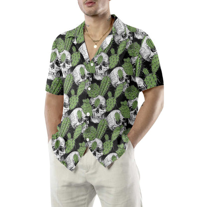 Cactus Skull On Black Design Léine Haváís, Bronntanas Léine Haváíais, Bronntanas Nollag