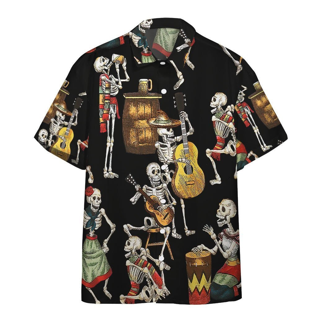 Skeleton Dance Seamless Background Design Hawaiian Shirt,Hawaiian Shirt Gift, Christmas Gift