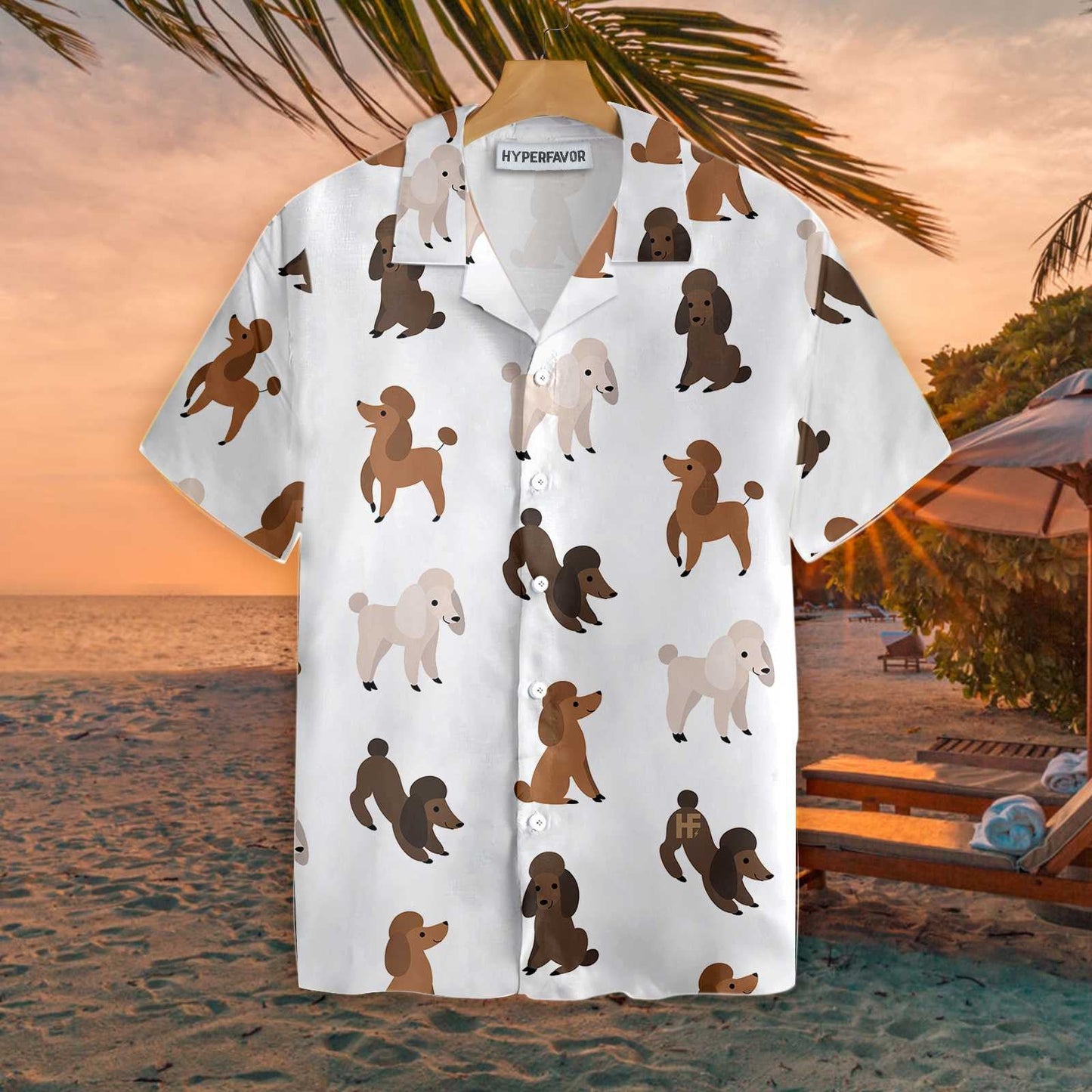 Love Puppies Run Around Poodle Design Hawaiian Shirt,Hawaiian Shirt Gift, Christmas Gift