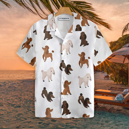 Love Puppies Run Around Poodle Design Hawaiian Shirt,Hawaiian Shirt Gift, Christmas Gift