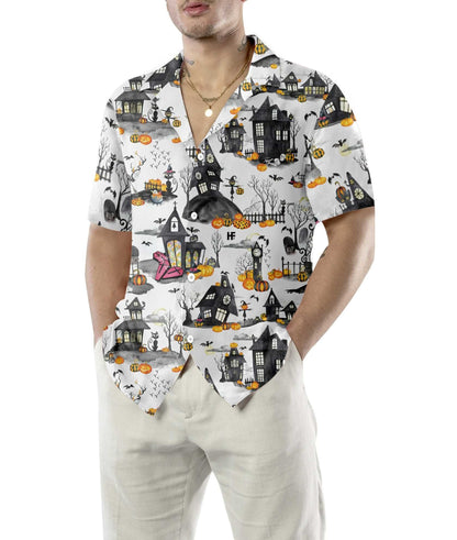 Haunted Houses Halloween Hawaiian Shirt, Halloween Shirt For Men And Women, Hawaiian For Gift