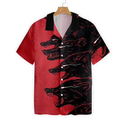 Scary Dangerous Black Wolf Hawaiian Shirt,Hawaiian Shirt Gift, Christmas Gift