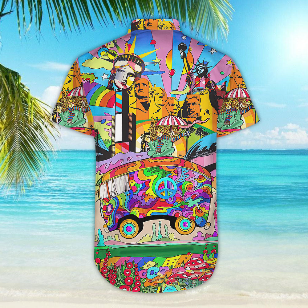 Car Hawaiian Shirt - Colorful Liberties Hippie Car Feeling Groovy Hawaiian Aloha Hawaii Shirt _ Hawaiian Shirt-Hawaiian Shirt Gift, Christmas Gift