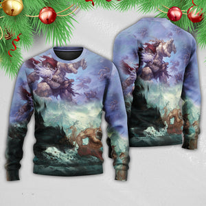 Christmas Santa Dark World Battle Ugly Christmas Sweater, Christmas Gift, Gift Christmas 2024