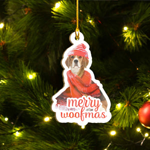 Xmas Beagle Ornaments Set, Merry Woofmas Ornaments Set, Funny Christmas Ornaments Family Gift Idea For Dog Lover