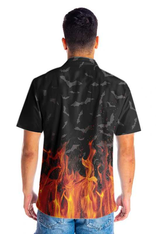 Brave And Strong Halloween Firefighter Design Hawaiian Shirt, Hawaiian For Gift