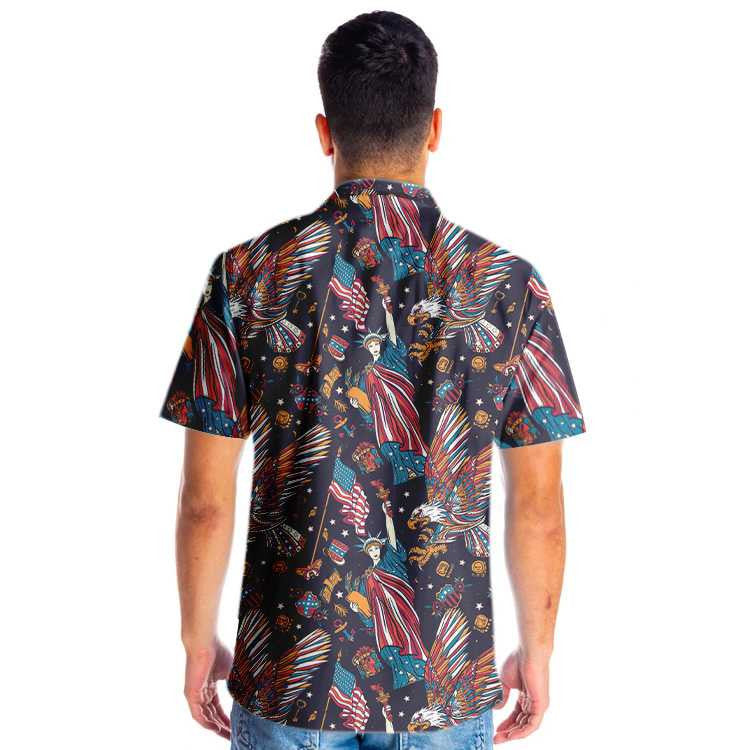 Classic Tattoo Style American Eagle Design Hawaiian Shirt,Hawaiian Shirt Gift, Christmas Gift