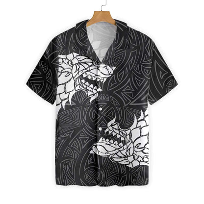 Viking Winter Wolf Rune Design Hawaiian Shirt, Hwaiian For Gift