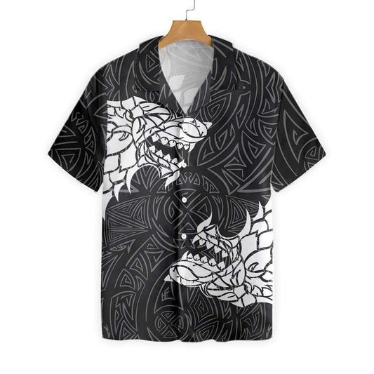Viking Winter Wolf Rune Design Hawaiian Shirt, Hwaiian For Gift
