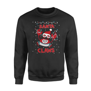 Santa Claws Ugly Christmas Sweater Crab Funny Xmas Lobster Sweatshirt Gift Idea - Funny sweatshirt gifts christmas ugly sweater for men and women