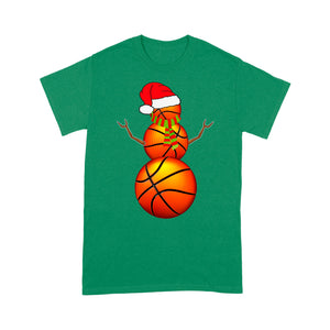 Basketball Snowman Funny Christmas Gift Tee Shirt Gift Christmas