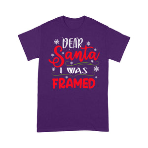 Dear Santa I Was Framed Funny Christmas Tee Shirt Gift For Christmas